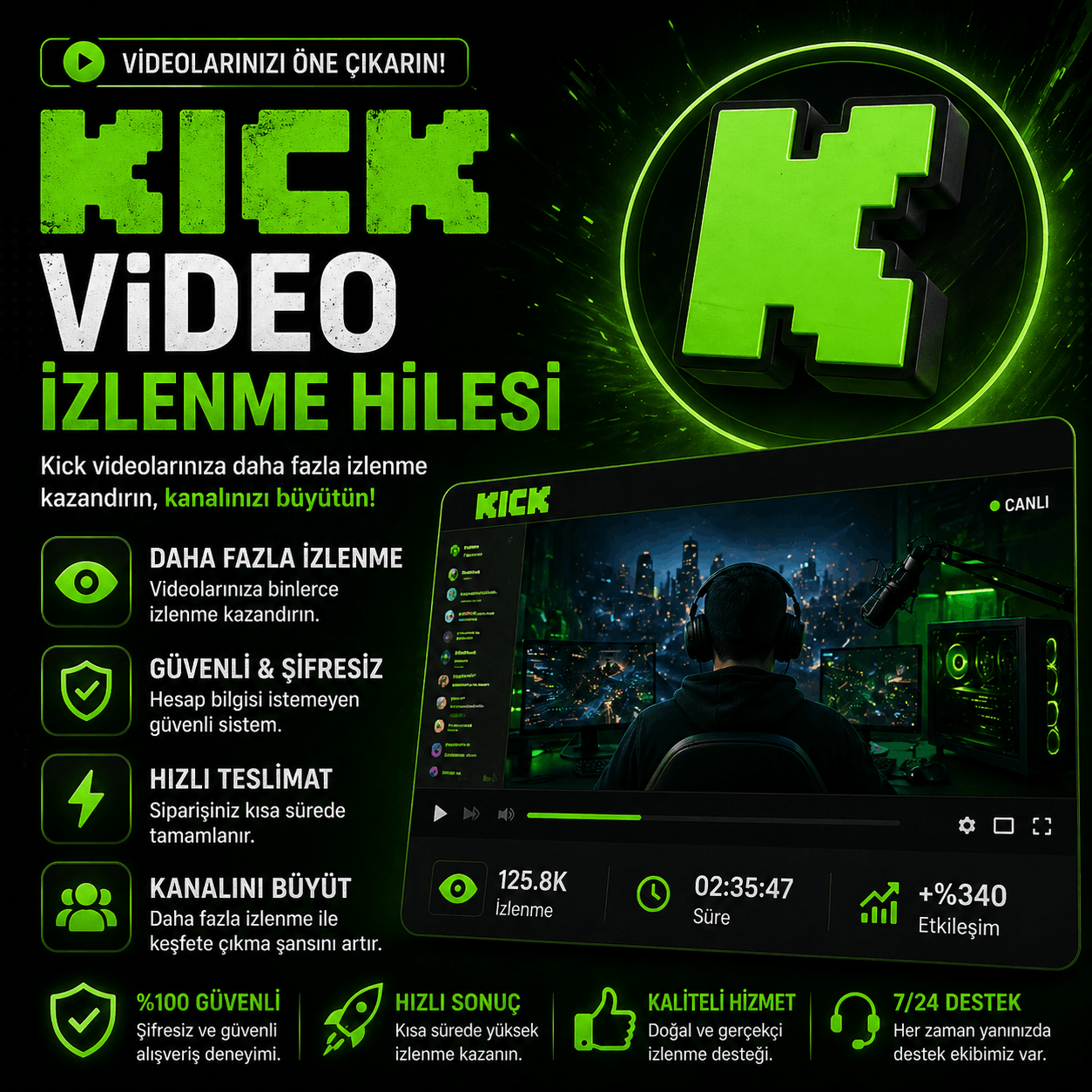 kick izlenme sayısı arttırma hilesi