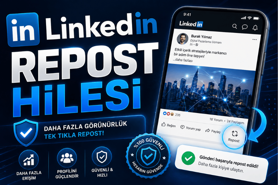 LinkedIn Repost Hilesi - Ücretsiz ve Gerçek Repost