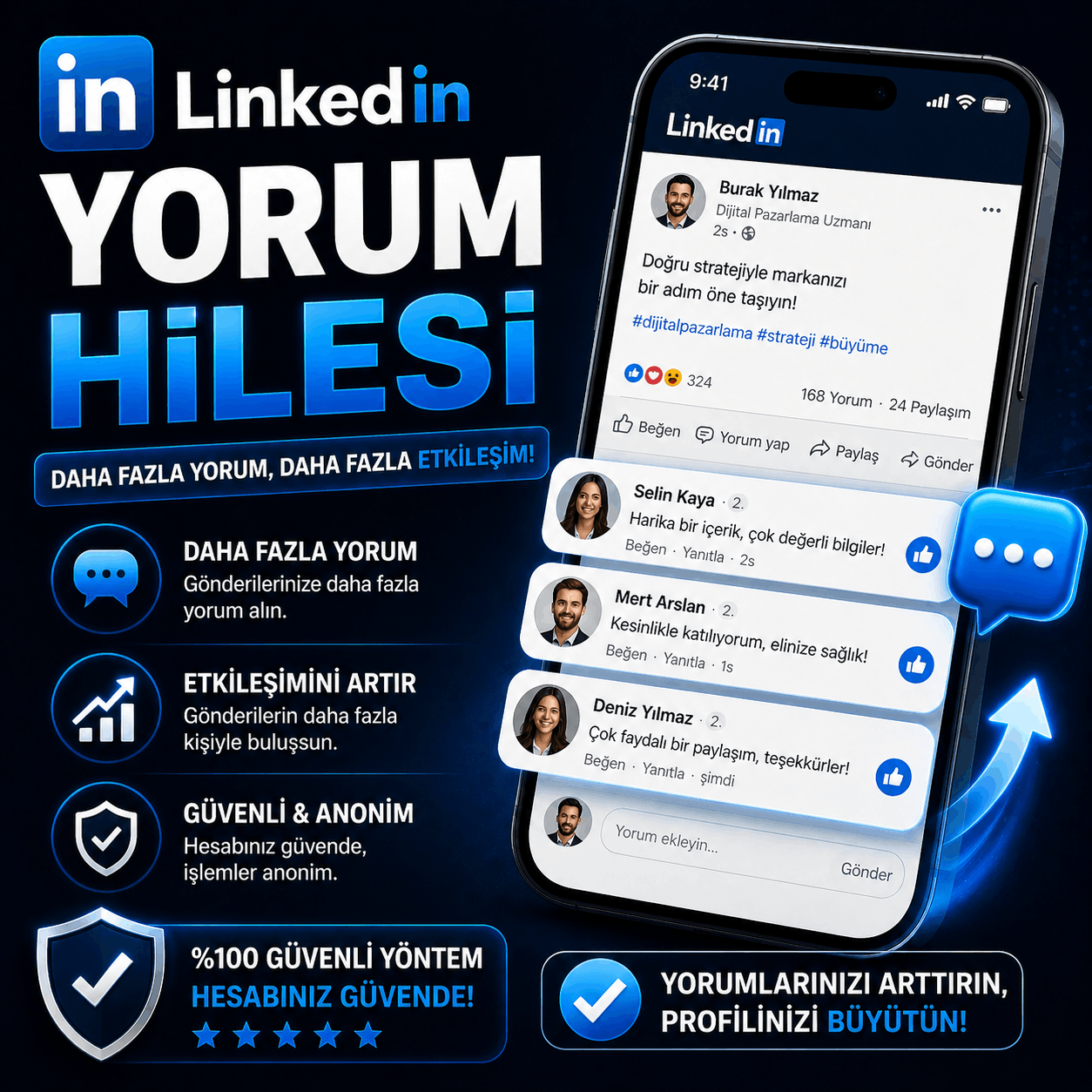 linkedin yorum gönderme aracı