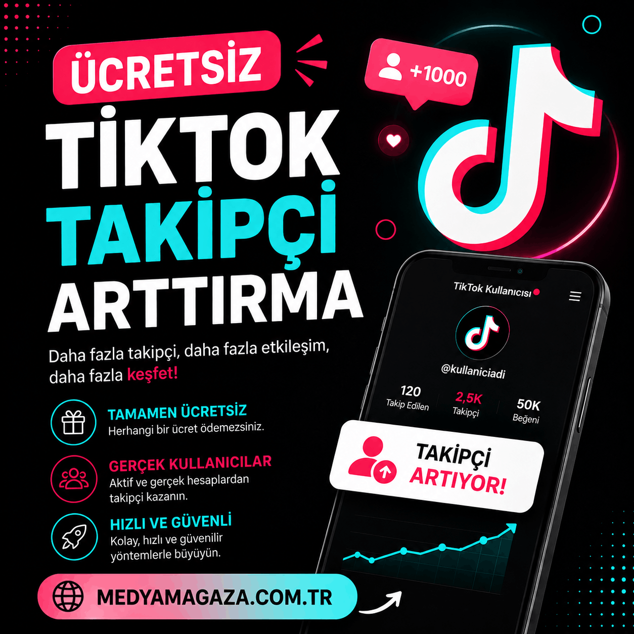 Tiktok ücretsiz takipçi sayısı yükseltme aracı
