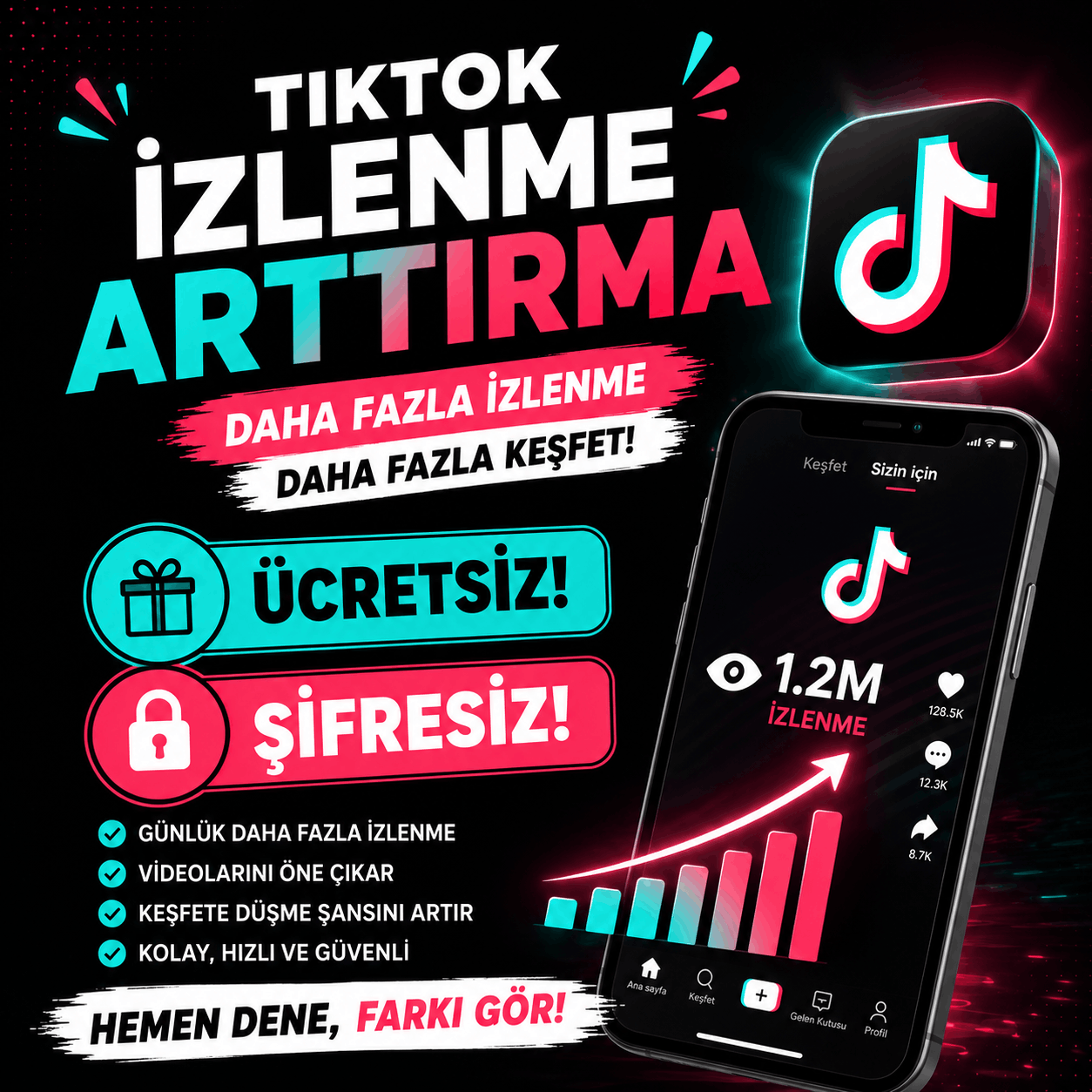 tiktok izlenme sayisi arttırma hilesi