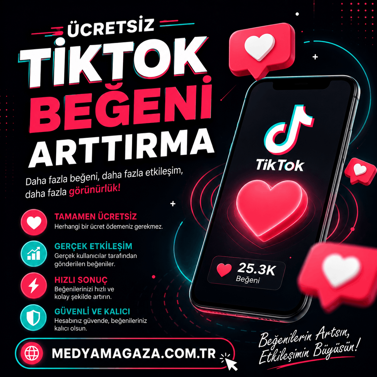 Tiktok beğeni sayısı arttırma robotu