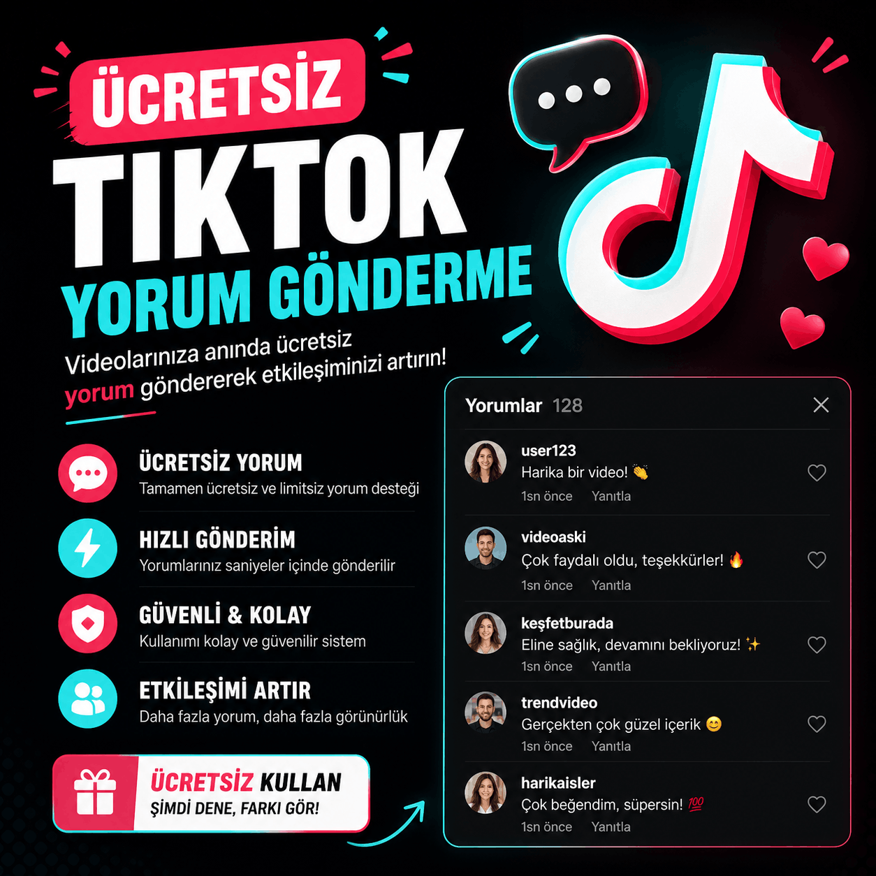 tiktok yorum sayısı arttırma