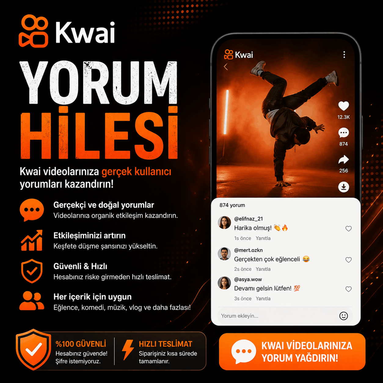 kwai yorum gönderme hilesi