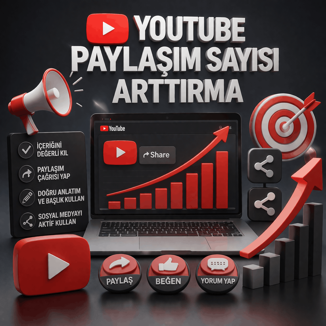 Youtube paylaşım (Share) sayısı arttırma